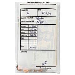 MMF Industries™ Cash Transmittal Bags, Self-Sealing, 6 x 9, Clear, 500 Bags/Box