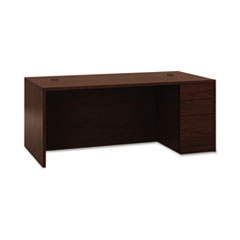 HON® 10500 Series "L" Workstation Right Pedestal Desk with Full-Height Pedestal, 72" x 36" x 29.5", Mahogany