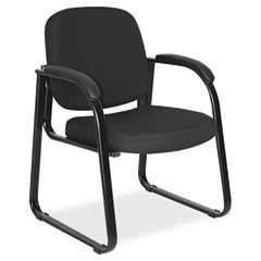 Alera® Alera Reception Lounge Series Sled Base Guest Chair, Black Fabric
