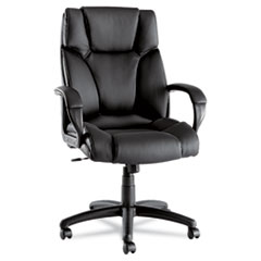 Alera® Alera Fraze Series Executive High-Back Swivel/Tilt Bonded Leather Chair, Supports 275 lb, 17.71" to 21.65" Seat Height, Black