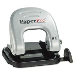 PaperPro® inDULGE Two-Hole Punch, 20-Sheet Capacity, Black/Silver