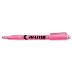 Avery® HI-LITER Pen-Style Highlighter, Chisel Tip, Fluorescent Pink Ink, Dozen