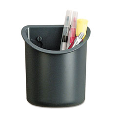 Universal® Recycled Plastic Cubicle Pencil Cup, 4.25 x 2.5 x 5, Wall Mount, Charcoal