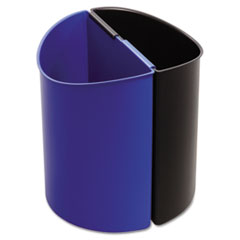 Safco® Desk-Side Recycling Receptacle, 7 gal, Black/Blue