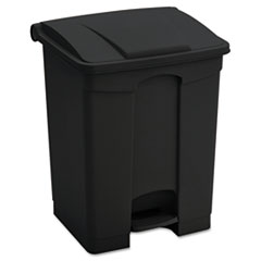 Safco® Large Capacity Plastic Step-On Receptacle, 23 gal, Black