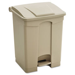 Safco® Large Capacity Plastic Step-On Receptacle, 23 gal, Tan