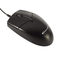 Innovera® Mid-Size Optical Mouse, USB 2.0, Left/Right Hand Use, Black
