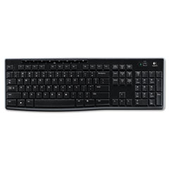 Logitech® K270 Wireless Keyboard, USB Unifying Receiver, Black