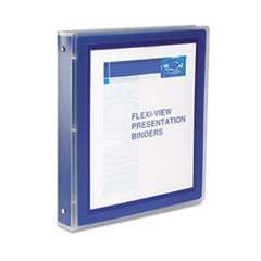 Avery® Flexi-View Binder with Round Rings, 3 Rings, 1" Capacity, 11 x 8.5, Navy Blue