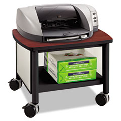Safco® Impromptu Under-Desk Machine Stand, Metal, 2 Shelves, 100 lb Capacity, 20.5" x 16.5" x 14.5", Cherry/White/Black
