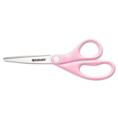 Westcott® All Purpose Breast Cancer Awareness Scissors with BCA Pin, 8" Long, Pink