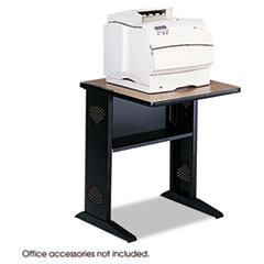 Safco® Fax/Printer Stand with Reversible Top, Metal, 1 Shelf, 23.5" x 28" x 30", Medium Oak/Black