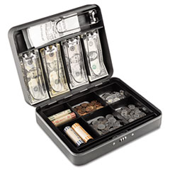 SteelMaster® Cash Box w/Combination Lock, Charcoal