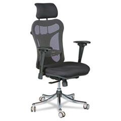 BALT® Ergo Ex Executive Office Chair, Mesh Back/Upholstered Seat, Black/Chrome