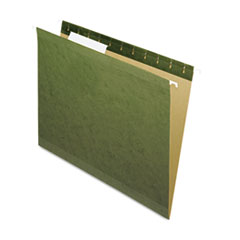 Pendaflex® Reinforced Hanging File Folders with Printable Tab Inserts, Letter Size, 1/3-Cut Tabs, Standard Green, 25/Box