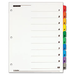 Cardinal® Traditional OneStep Index System, 10-Tab, 1-10, Letter, Multicolor, 10/Set