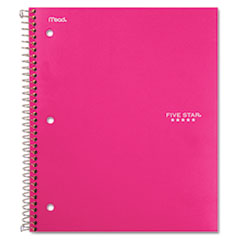 Five Star® Wirebound Trend Notebook, 1 Subject, Wide/Legal Rule, Pink Cover, 10.5 x 8, 100 Sheets