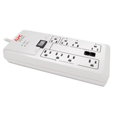 APC® Home/Office SurgeArrest Protector, 8 AC Outlets, 6 ft Cord, 2,030 J, White