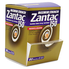 Zantac® Maximum Strength 150mg Acid Reducer, 1 per Pack, 80 Packs/Box