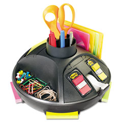 3M™ Rotary Self-Stick Notes Dispenser, Plastic, Rotary, 10" diameter x 6h, Black