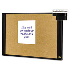 Sticky Cork Board, 36x24, Graphite Frame