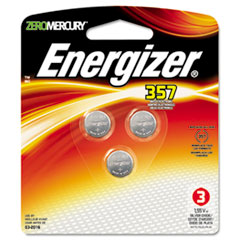 Energizer® Watch/Electronic Battery, SilvOx, 357, 1.5V, MercFree, 3/Pk