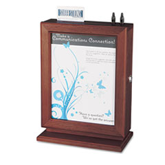 Safco® Customizable Wood Suggestion Box, 10 1/2 x 5 3/4 x 14 1/2, Mahogany