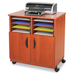 Safco® Mobile Laminate Machine Stand With Sorter Compartments