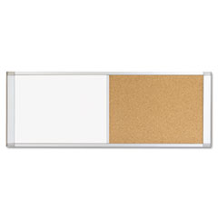 MasterVision® Combo Cubicle Workstation Dry Erase/Cork Board, 48 x 18, Tan/White Surface, Aluminum Frame