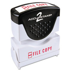 ACCUSTAMP2® Pre-Inked Shutter Stamp, Red, FILE COPY, 1 5/8 x 1/2