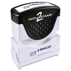 ACCUSTAMP2® Pre-Inked Shutter Stamp, Blue, EMAILED, 1 5/8 x 1/2