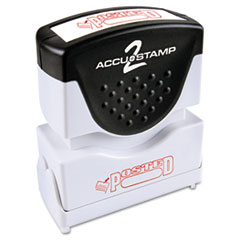 ACCUSTAMP2® Pre-Inked Shutter Stamp, Red, POSTED, 1 5/8 x 1/2