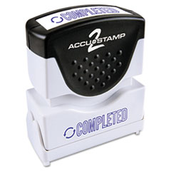ACCUSTAMP2® Pre-Inked Shutter Stamp, Blue, COMPLETED, 1 5/8 x 1/2