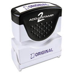ACCUSTAMP2® Pre-Inked Shutter Stamp, Blue, ORIGINAL, 1 5/8 x 1/2