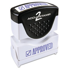 ACCUSTAMP2® Pre-Inked Shutter Stamp, Blue, APPROVED, 1 5/8 x 1/2