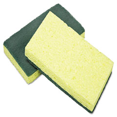 7920015664130, SKILCRAFT Cellulose Scrubber Sponge, 3.25 x 6.25, 0.75" Thick, Yellow/Green, 3/Pack