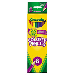 Crayola® Long Barrel Colored Woodcase Pencils, 3.3 mm, 8 Assorted Colors/Set