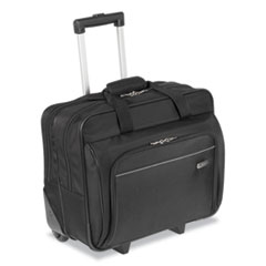 Targus® Rolling Laptop Case, 1200D Polyester, Fits Devices Up to 16", Polyester, 16.5 x 7.5 x 14, Black
