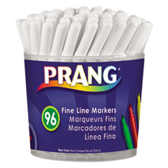 Prang® Fine Line Markers, Fine Bullet Tip, Assorted Colors, 96/Set