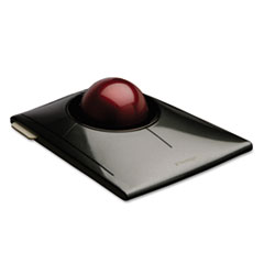 Kensington® SlimBlade Trackball, Graphite w/Ruby Red Trackball