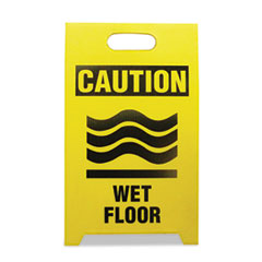See All® Economy Floor Sign, 12 x 14 x 20, Yellow/Black, 2/Pack