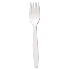 Dart® Regal Mediumweight Cutlery, Full-Size, Fork, White, 1000/Carton
