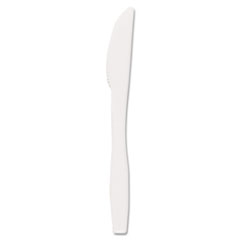 Dart® Style Setter Medium Weight Cutlery, Full-Size, Knife, White, 1000/carton