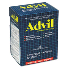 Advil® Ibuprofen Tablets, Two-Packs, 50 Packs/Box