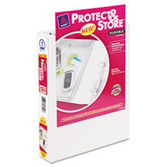 Avery® Mini Size Protect and Store View Binder with Round Rings, 3 Rings, 1" Capacity, 8.5 x 5.5, White