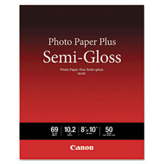Canon® Photo Paper Plus Semi-Gloss, 10.2 mil, 8 x 10, Semi-Gloss White, 50/Pack