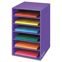 Fellowes® Vertical Classroom Organizer, 6 shelves, 11 7/8 x 13 1/4 x 18, Purple