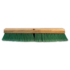 Boardwalk® Floor Broom Head, 3" Green Flagged Recycled PET Plastic Bristles, 24" Brush