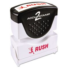 ACCUSTAMP2® Pre-Inked Shutter Stamp, Red, RUSH, 1 5/8 x 1/2