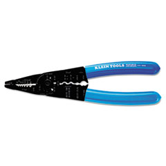 Klein Tools® Long-Nosed Crimping/Stripping Tool, 8 1/4" Tool Length, Blue